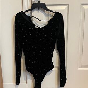 wild fable Black Velvet Celestial Bodysuit